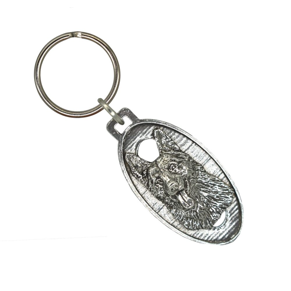 1438 Tall German Shepherd Keychain, Dog, Pewter, D085KC, 2, 100% Handmade